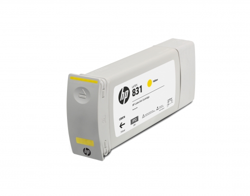 Латексные чернила HP 831 Yellow, в картриджах, 775 мл